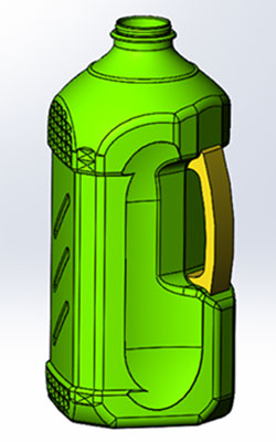 Handle pre-inserted bottle